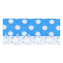 Biais tape lace finish through dots turquoise 714861224
